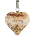 Puffed Gemstone Heart Necklace